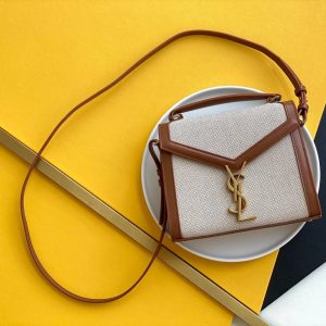 Saint Laurent Cassandra Mini Top Handle Bag With Gold Hardware 20cm