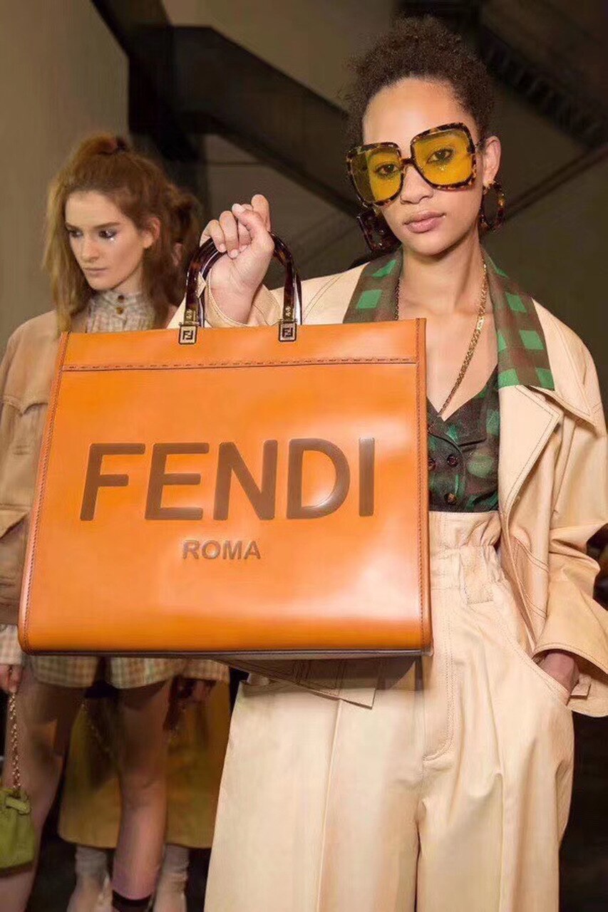 Fendi Sunshine Shopper Tote Bag 40cm Calfskin Leather Spring/Summer Collection, Brown - Image 23