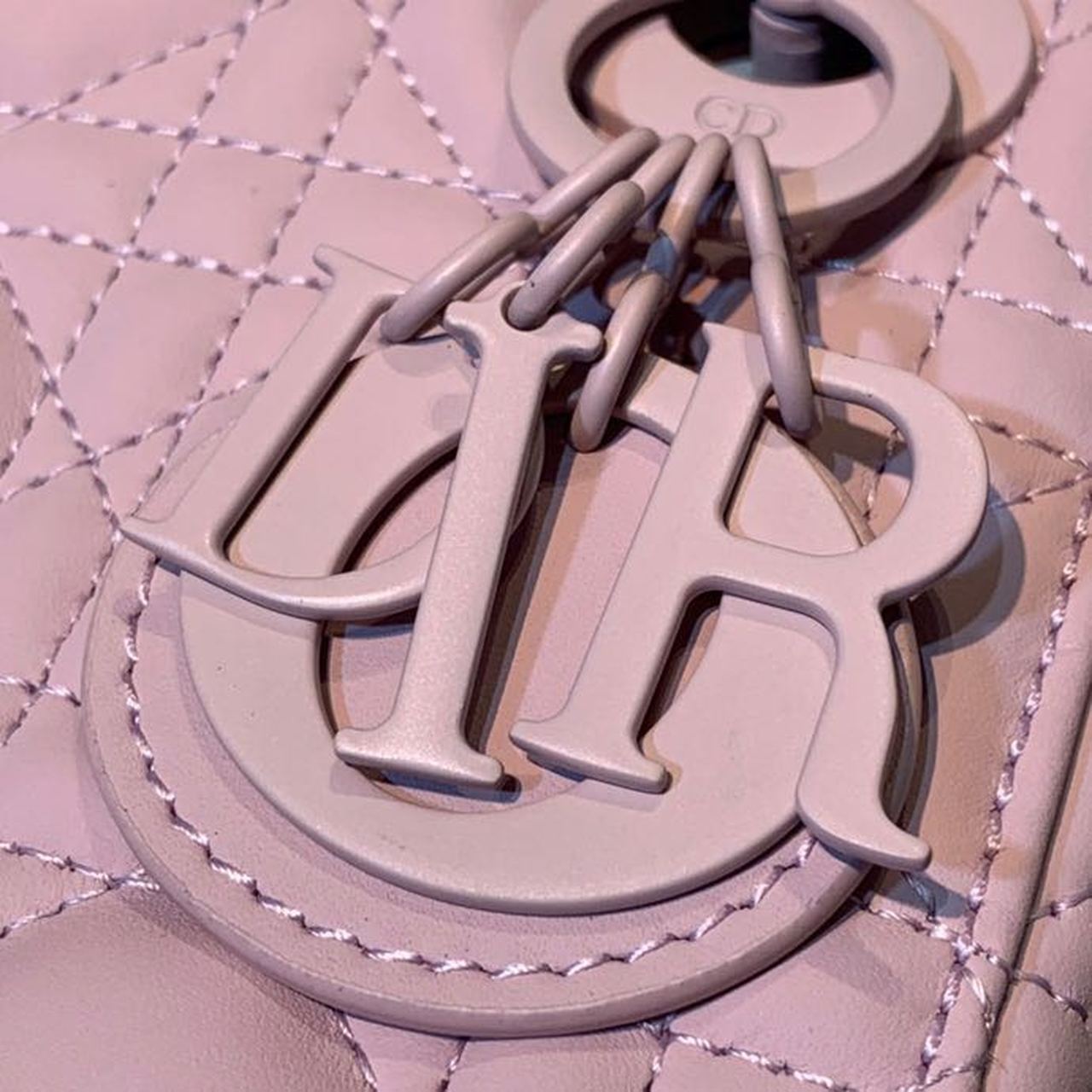 Christian Dior Mini Lady Dior Bag 18cm with Chain Matte Hardware Lambskin Leather Spring/Summer Collection, Powder Pink - Image 9