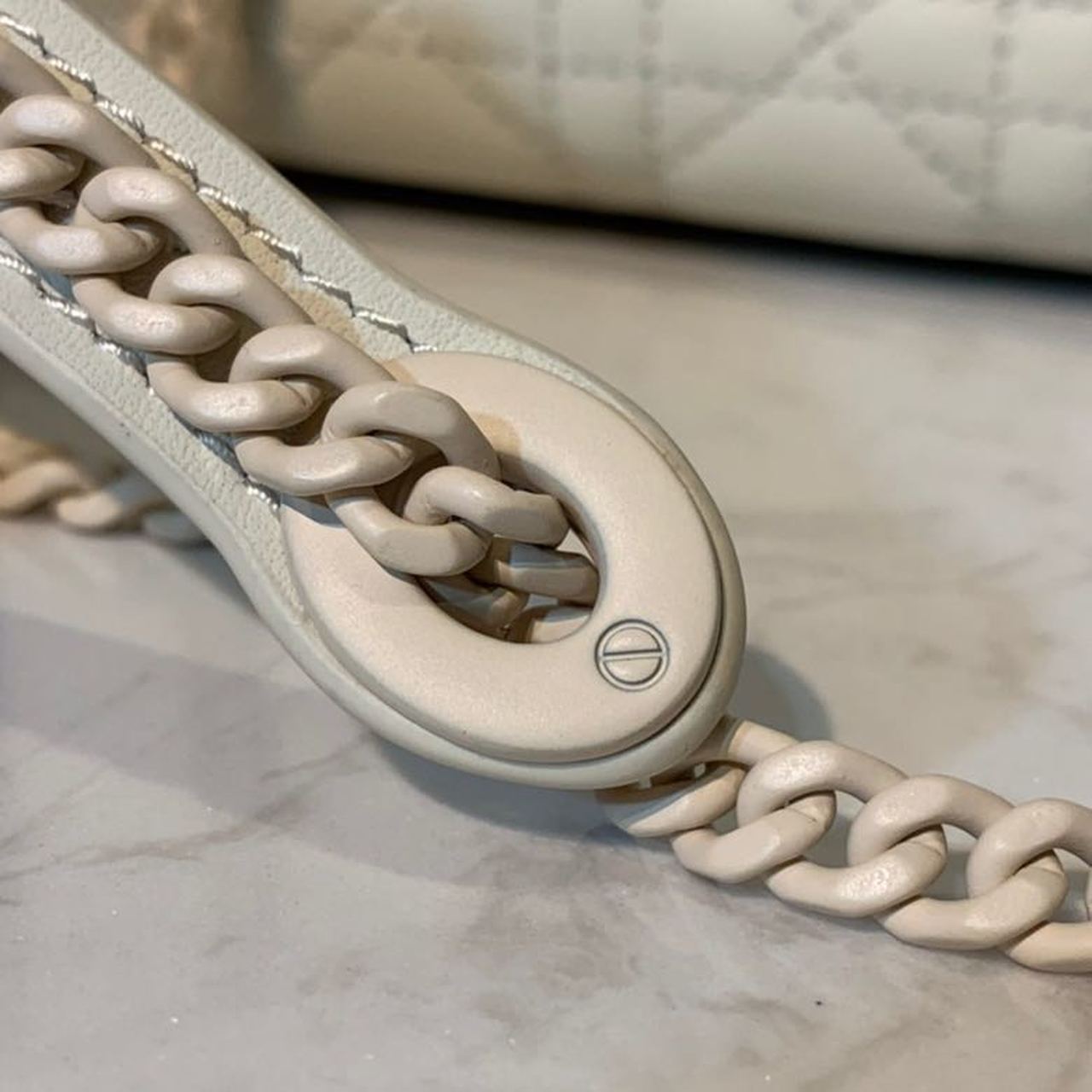 Christian Dior Mini Lady Dior Bag 18cm with Chain Matte Hardware Lambskin Leather Spring/Summer Collection, Ivory - Image 15