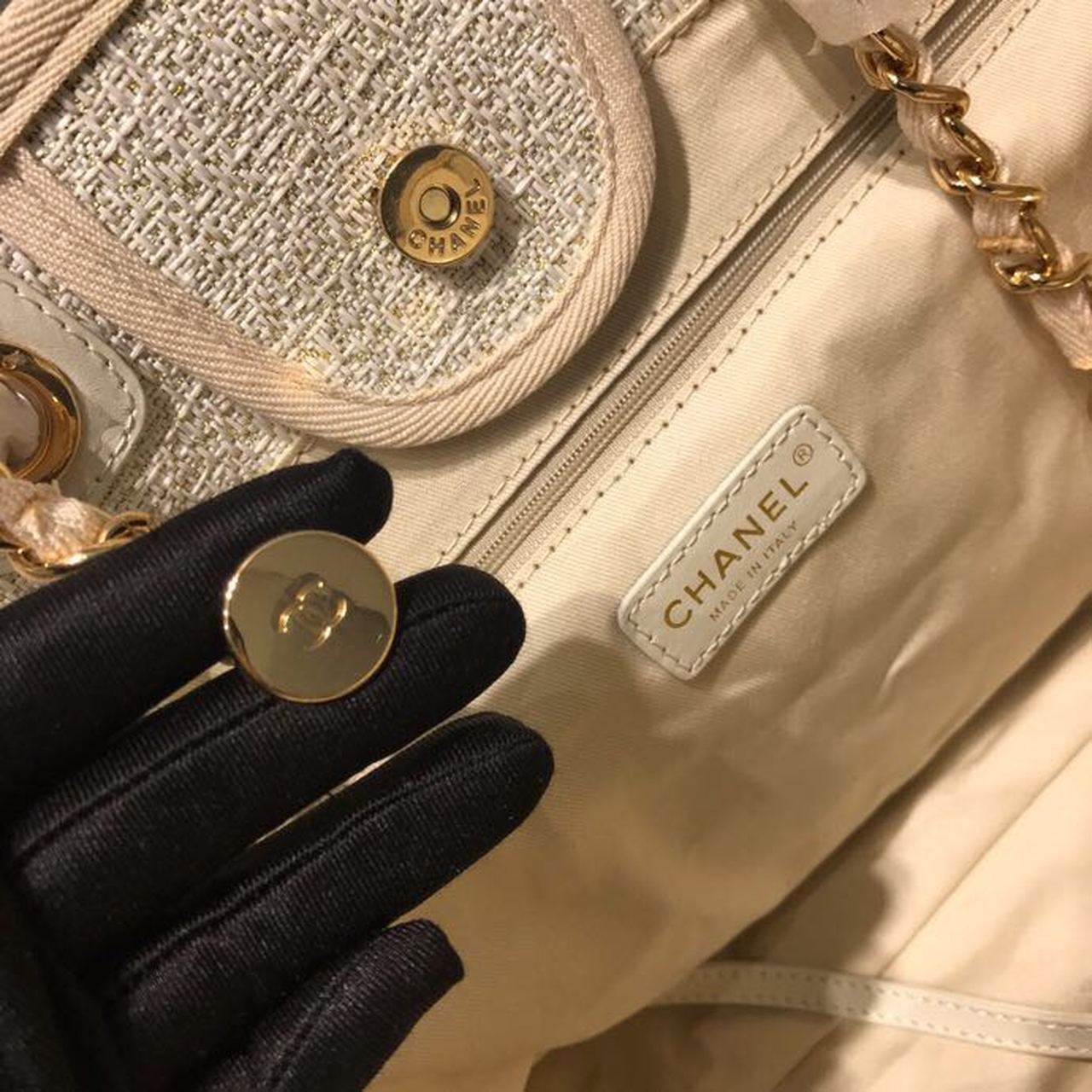 Chanel Deauville Tote 38cm Canvas Bag Spring/Summer Collection, Beige/Cream/Gold/Multi - Image 10