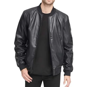 Black Men’s Genuine Leather Bomber Jacket – Real Leather Jacket