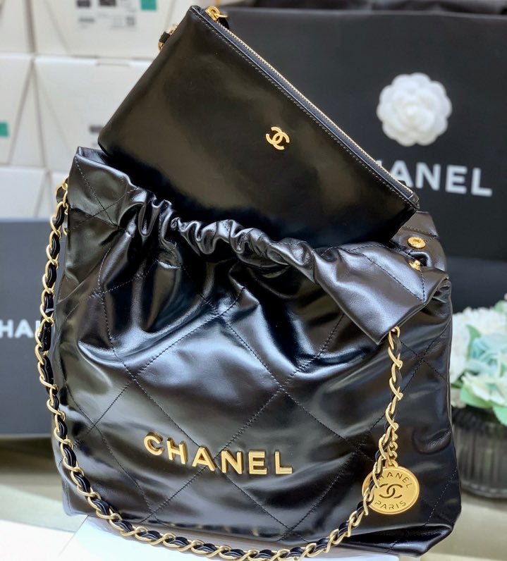 Chanel 22 Large Handbag 37cm Black - Image 5