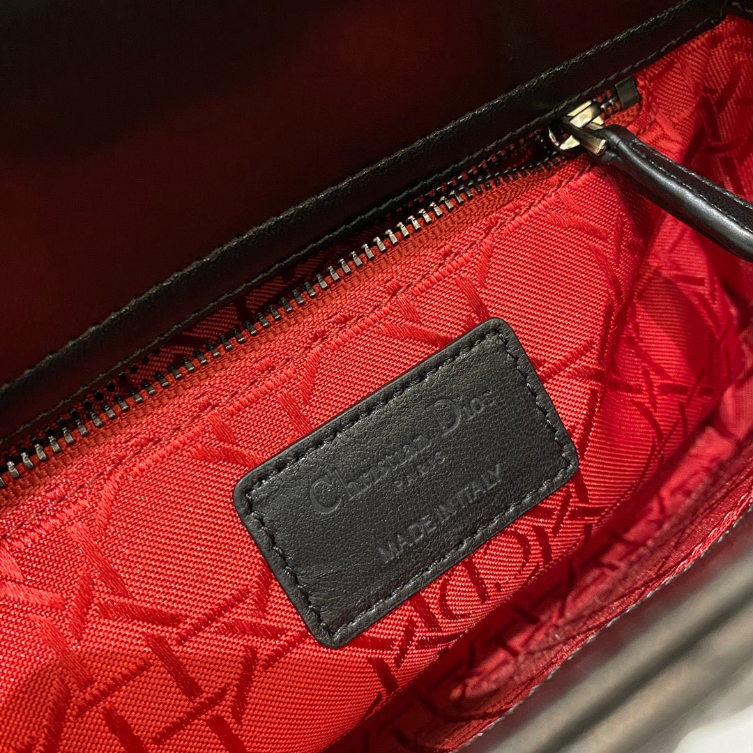 Christian Dior Lady Dior Bag Metal Hardware Spring Collection 20cm Black - Image 7