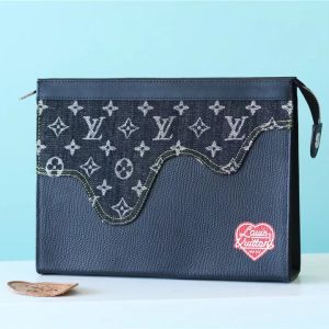 Louis Vuitton Pochette Voyage MM Monogram Drip Black By Nigo For Pre-Spring, Men’s Travel Accessories 27cm LV M45961