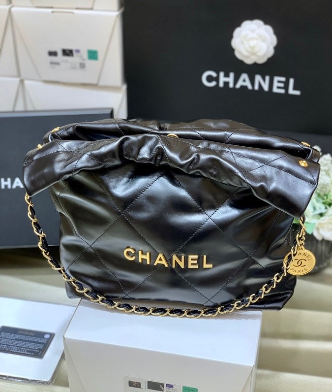 Chanel 22 Large Handbag 37cm Black - Image 3