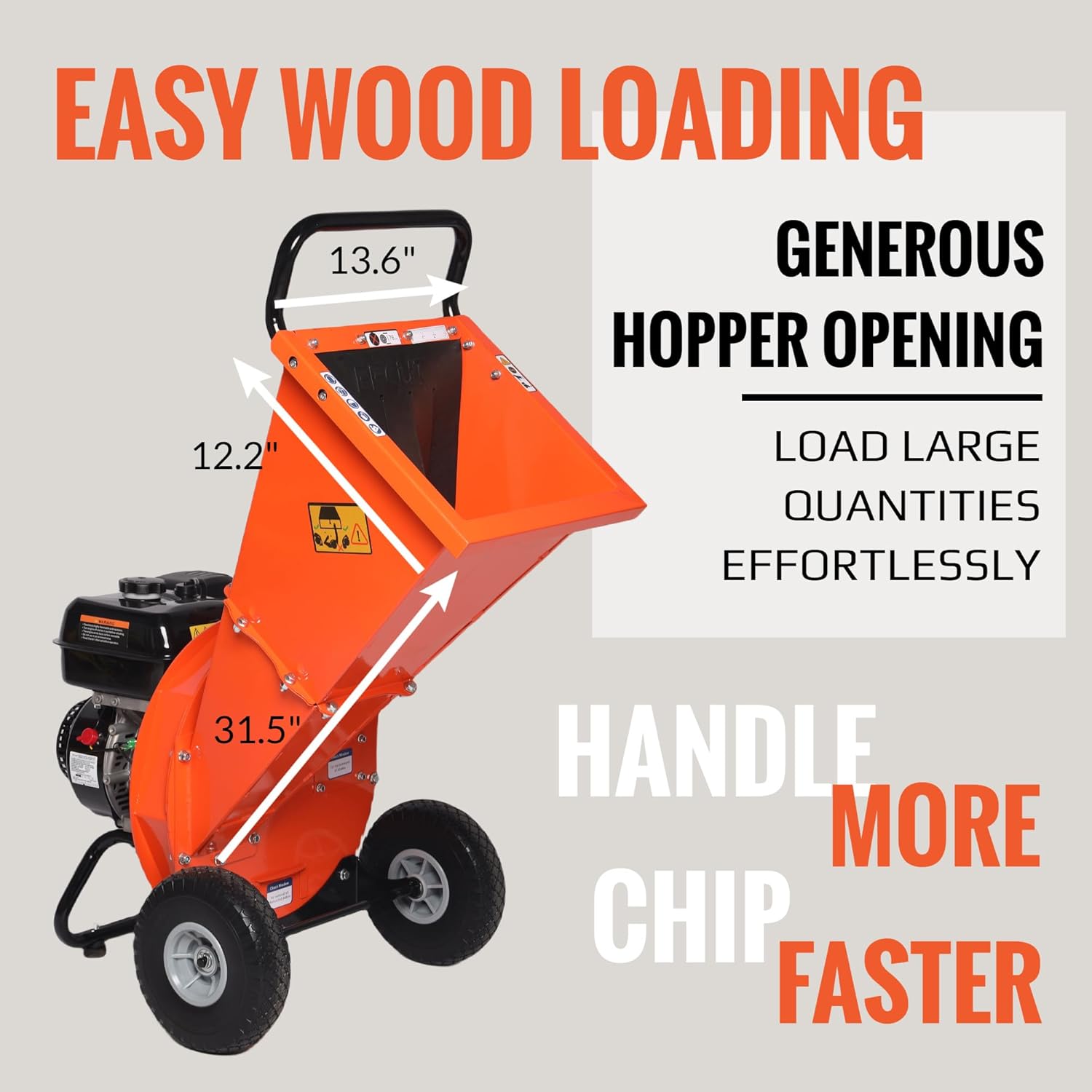 C40 Gas-Powered Wood Chipper, 9 HP, 4" Max Diameter Capacity - Image 5